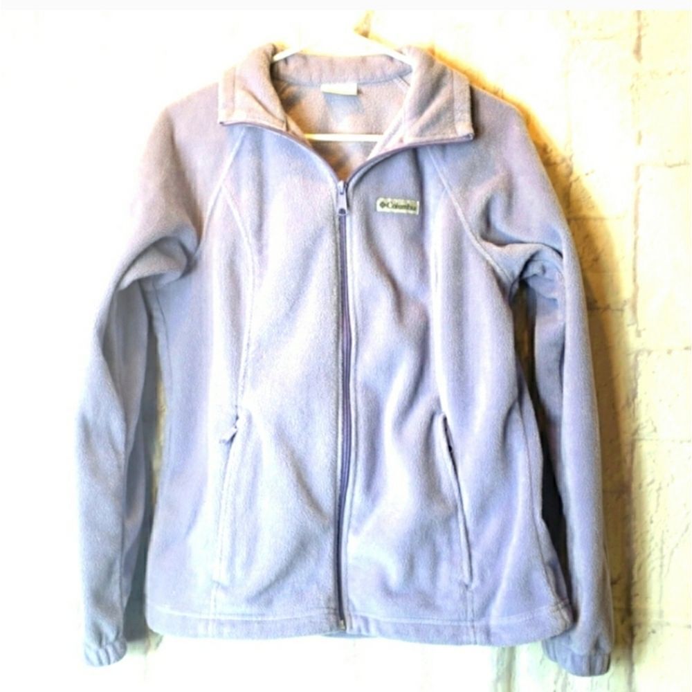 COLUMBIA Full-zip Classic Fleece Jacket Coat Light Purple Medium